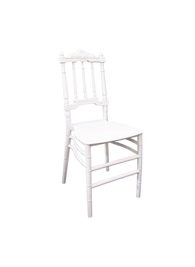JILPHAR FURNITURE كرسي الطعام الكلاسيكي من مادة البولي بروبيلين من جيلفار JP1395، أبيض  - Image 2