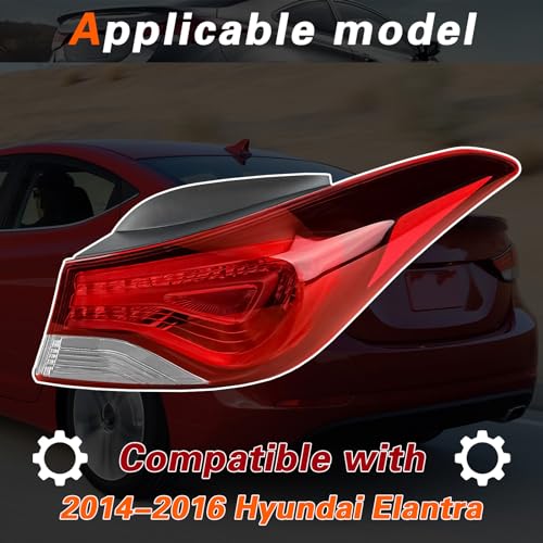 TODO مجموعة ضوء الذيل متوافقة مع هيونداي إيلانتر 2014-2016، تناسب جانب الراكب الخارجي لهيونداي إيلانتر كوبيه 2014 - Image 2