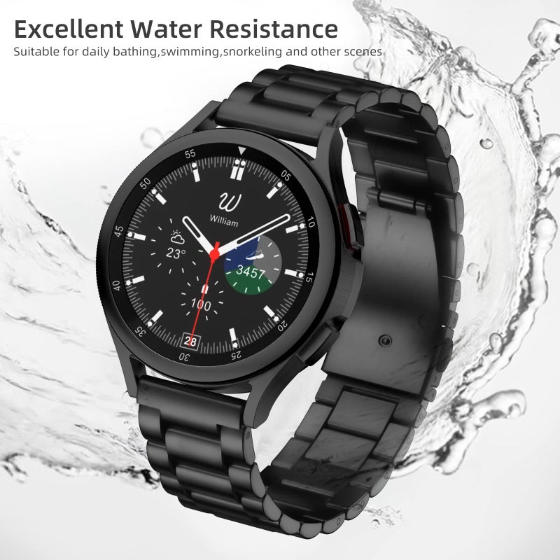 Lerobo Compatible with Samsung Galaxy Watch 8 7 6 5 4 Band 44mm 40mm/Galaxy Watch 6 4 Classic Band 43mm 47mm 46mm 42mm/Active 2 40mm 44mm, 20mm Stainless Steel Metal Replacement Men Women - Image 4