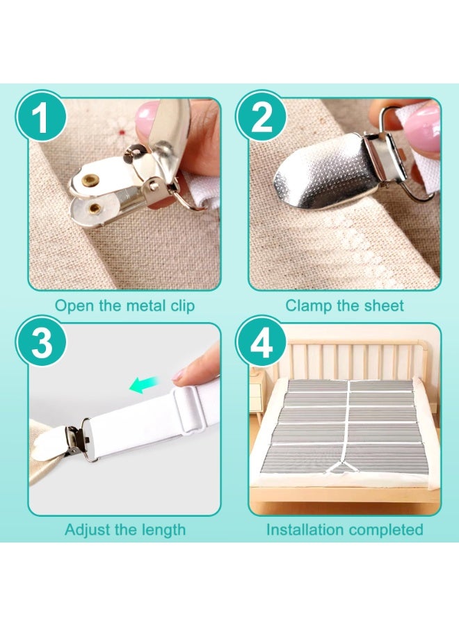 Bed Sheet Clips, Fitted Bed Grippers, Bed Scrunchie for Bedding, Bed Sheet Straps, Mattress Clips for Fitted Sheets for Bedding, Mattress Covers, Bed Sheets, Sofa Cushion - Image 4