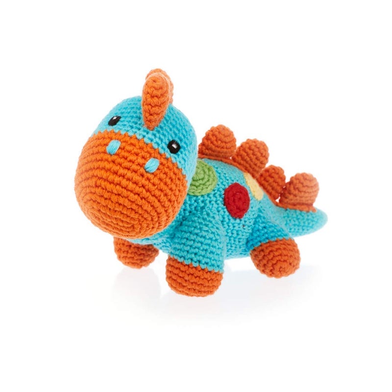 Pebble | Handmade Dinosaur - Turquoise | Crochet | Fair Trade | Pretend | Imaginative Play | Stegosaurus | Machine Washable - Image 1