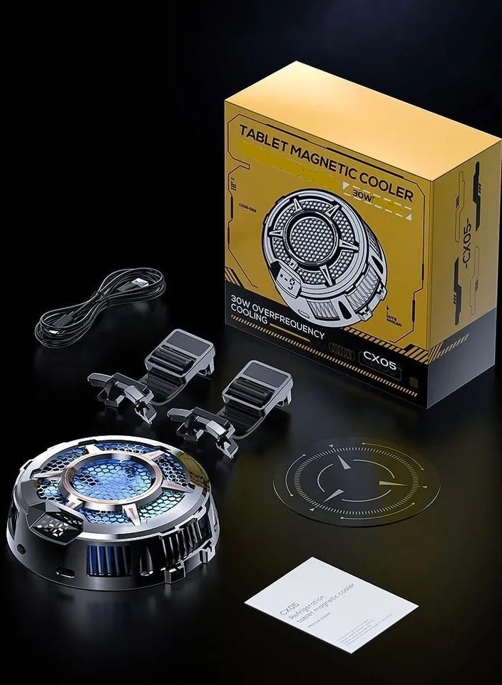مبرد ألعاب لوحي مغناطيسي CX05 لجهاز iPad مروحة تبريد صامتة وعرض درجة الحرارة القصوى - Image 4
