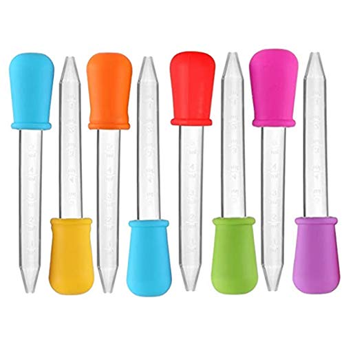 Shuiniba 5ml Liquid Droppers Medicine Silicone and Plastic Pipettes Eye Dropper with Bulb Tip for Kids Candy Molds (8 Pack） - Image 1