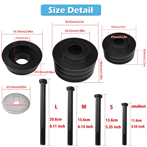 Bentolin KF04060BK Body Mount Bushing Kit Fits for 2008-2016 Ford F250 F350 Super Duty 2WD 4WD Polyurethane Body Cab Mounts & Steel Sleeves & Hardware Black (60PCS) - Image 5