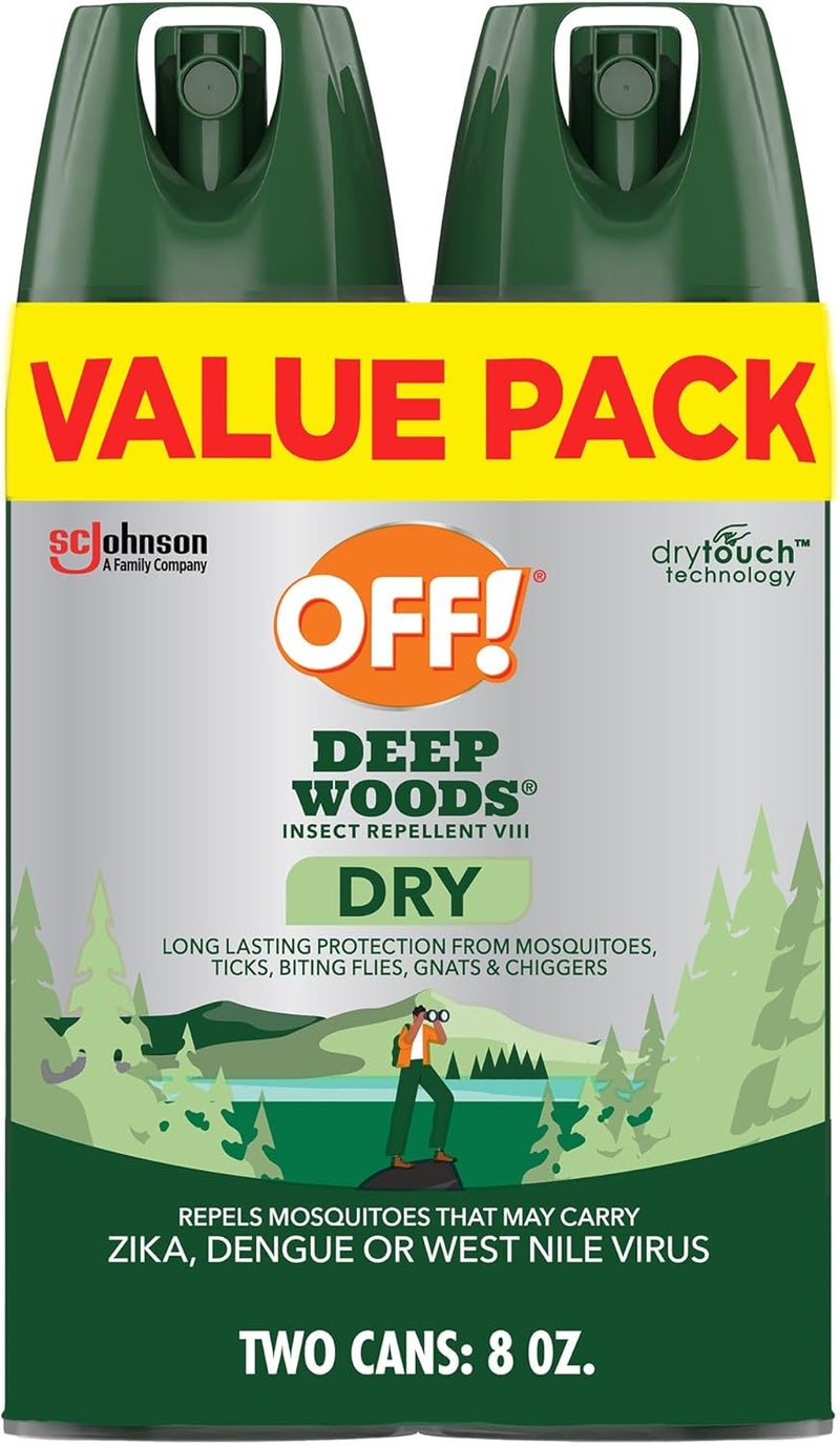 OFF! ! Deep Woods Insect Repellent Aerosol, Dry, Non-Greasy Formula, Bug Spray with Long Lasting Protection from Mosquitoes, 4 Oz, 2 Count - Image 1