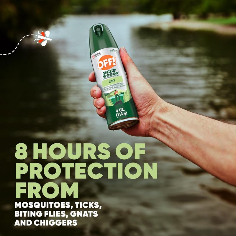 OFF! ! Deep Woods Insect Repellent Aerosol, Dry, Non-Greasy Formula, Bug Spray with Long Lasting Protection from Mosquitoes, 4 Oz, 2 Count - Image 2