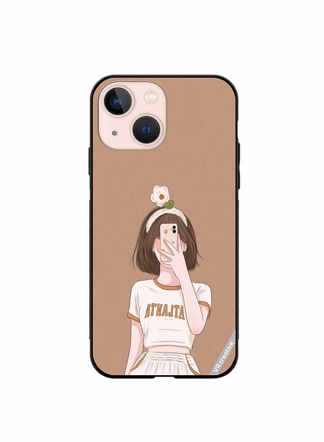 VR CREATIVE Protective Case Cover For Apple iPhone 13 Flower On Head Design Multicolour - Image 1