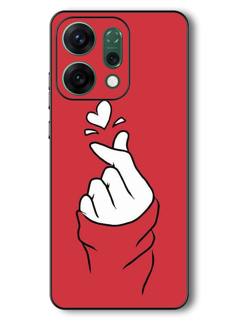 Theodor Case Compatible with Oppo Reno 14 6.59 Inch Protection Shockproof Bumper Cover Snap Love Red - Image 1