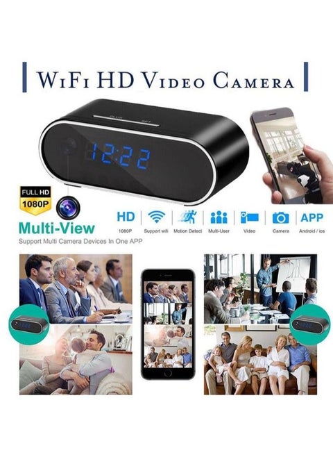 Table Clock Surveillance Security Camera With Rechargeable battery 128gb memory card support with night vision