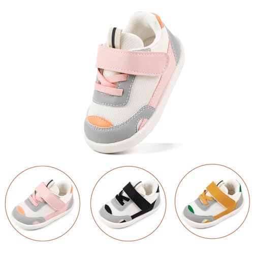 OAISNIT Baby Boy Girl Shoes Infant Non Slip Sneakers Breathable Lightweight Toddler First Walking Shoes 6 12 18 24 Months(18-24 Months, B-Pinkk) - Image 2