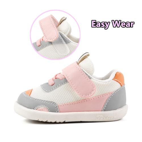 OAISNIT Baby Boy Girl Shoes Infant Non Slip Sneakers Breathable Lightweight Toddler First Walking Shoes 6 12 18 24 Months(18-24 Months, B-Pinkk) - Image 4