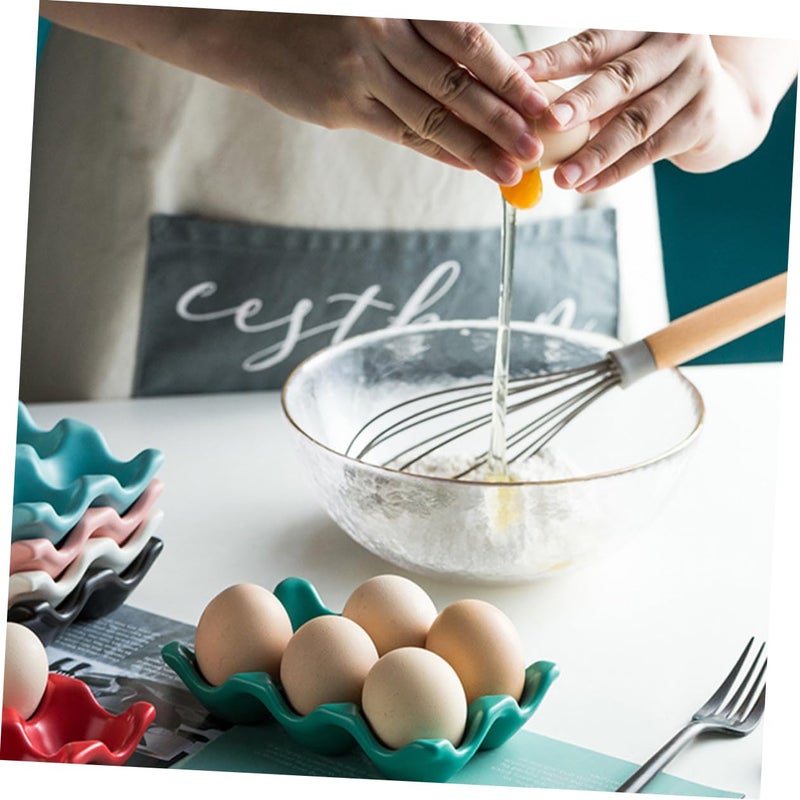Ceramic Egg Holder For Refrigerator 2 Pieces Stackable Non Slip Egg Storage Box - Image 4