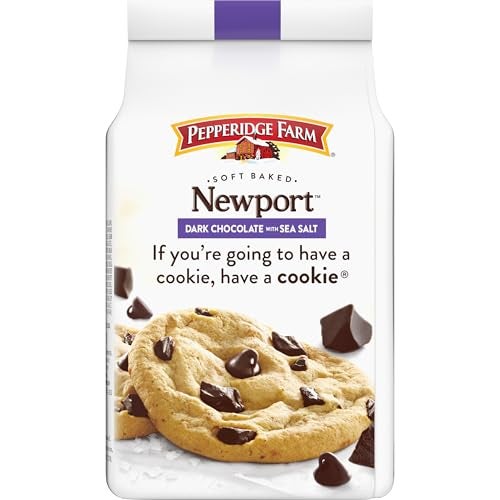Pepperidge Farm Soft Baked Newport Dark Chocolate Cookies with Sea Salt, 8.6 Oz Bag (8 Cookies) - Image 5