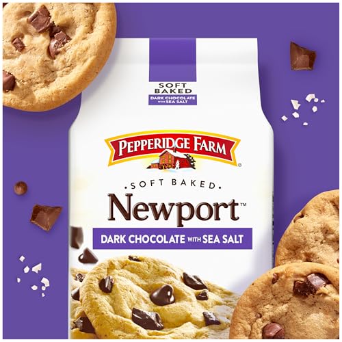 Pepperidge Farm Soft Baked Newport Dark Chocolate Cookies with Sea Salt, 8.6 Oz Bag (8 Cookies) - Image 2