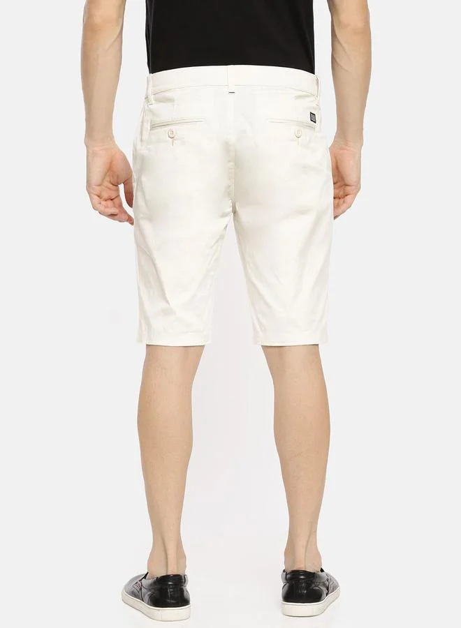 The Indian Garage Co White Men White Slim Fit Solid Shorts for Men | Best Price UAE