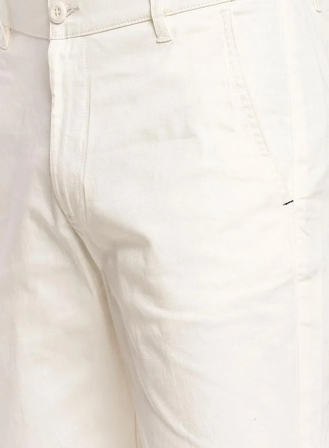 The Indian Garage Co White Men White Slim Fit Solid Shorts for Men | Best Price UAE