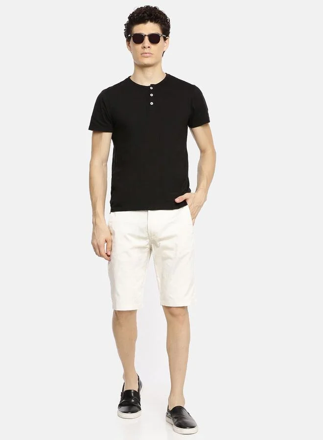 The Indian Garage Co White Men White Slim Fit Solid Shorts for Men | Best Price UAE