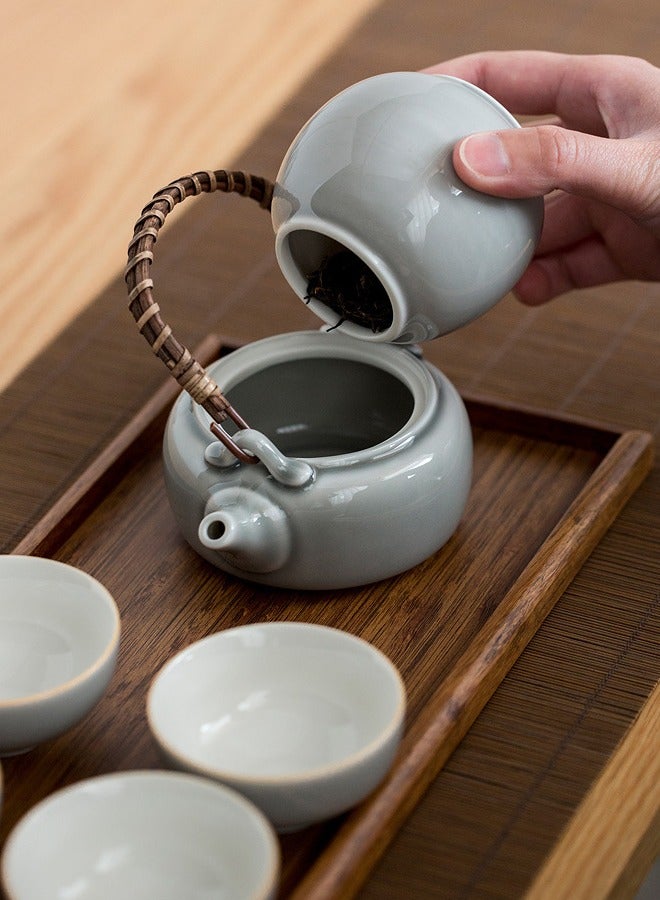 صينية تقديم القهوة المصنوعة من الخيزران للشاي والوجبات الخفيفة طبق تقديم متعدد الأغراض - Image 5