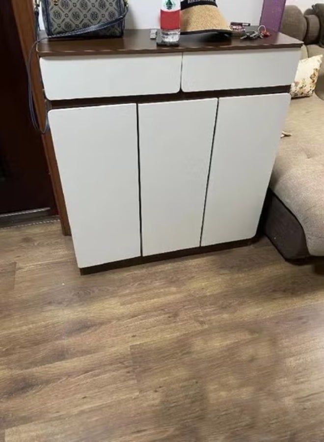 سي آند سي هوم خزانة أحذية منزلية متعددة الأغراض مُحسّنة بتصميم أنيق وأدراج كبيرة السعة ورف خشبي بسمك 15 مم، 100 × 35 × 90 سم - Image 2