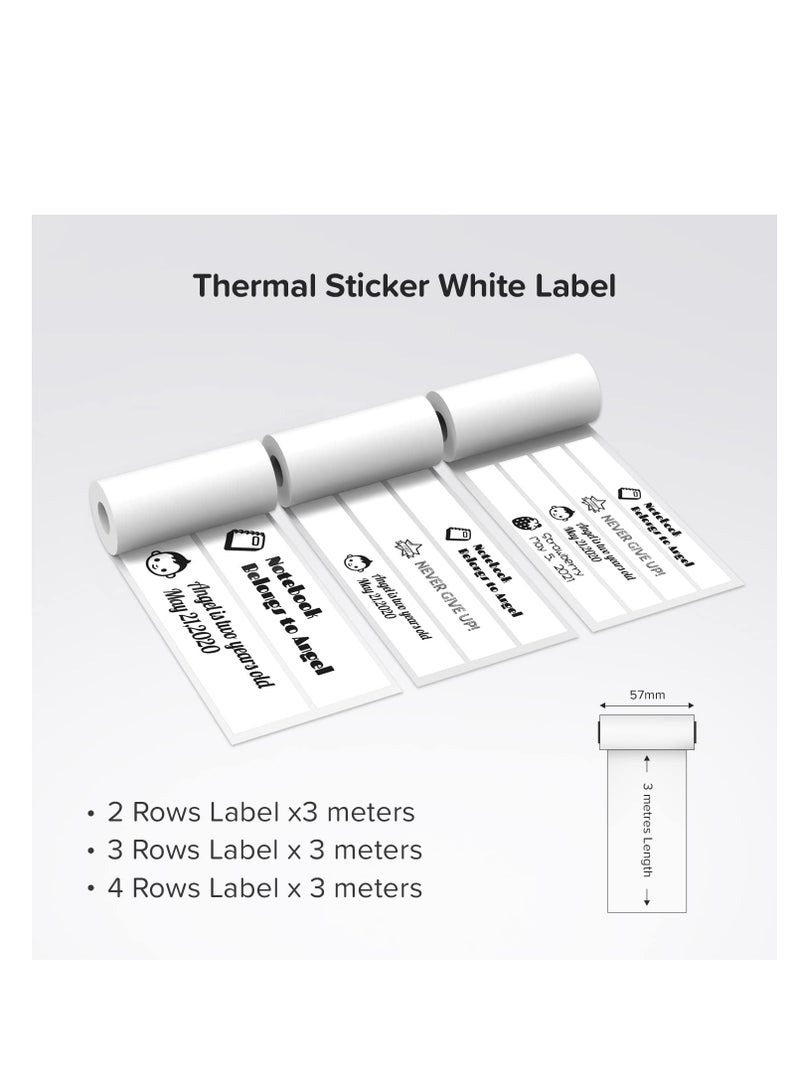 myFirst Thermal Sticker | White Thermal Sticker for myFirst Insta Wi, Instant Label, 10 Years of Image Durability, Great Adhesion, 3x Rolls of Varying Size - White - Image 2