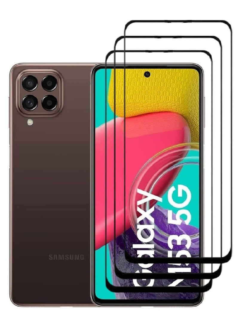AINA 3 Pieces Tempered Glass Screen Protector 5D Designed For Samsung Galaxy M53 Full Glue Edge to Edge Full Screen Coverage And Bubble Free - Image 1