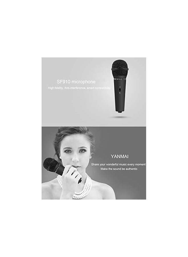 erorex - Live Broadcast Equipment Sf-910 Professional Condenser Sound Recording Microphone With Tripod Holder, Cable Length: 2.0M, Compatible With Pc And Mac For Live Broadcast Show, Ktv, Etc.(Black) - Image 1