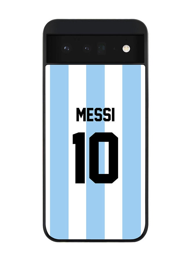 Stylizedd Rugged Black edge case for Google Pixel 6 5G Slim fit Soft Case Flexible Rubber Edges Anti Drop TPU Gel Thin Cover - Football Team - Argentina Player Name - Messi - Image 1