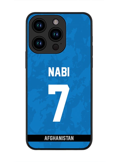 Cover for iPhone 15 Pro Case , Rugged Black Slim fit Soft Flexible Thin Protective Phone Cases - Player Name - Mohammad Nabi, Jersey Number- 7