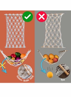 KASTWAVE Hanging Fruit Hammock Fruit Rack Net Fruit Basket Fruit Storage Space Saving With Hooks Suitable For Kitchen Cabinets  - Image 4