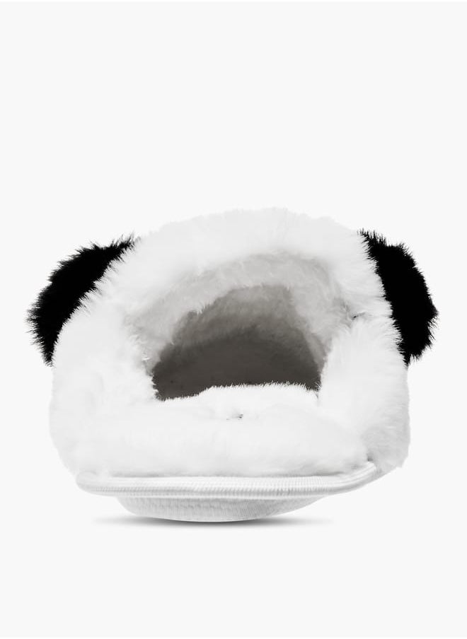 Le Confort Womens Panda Ear Applique Faux Fur Bedroom Mules  - Image 4
