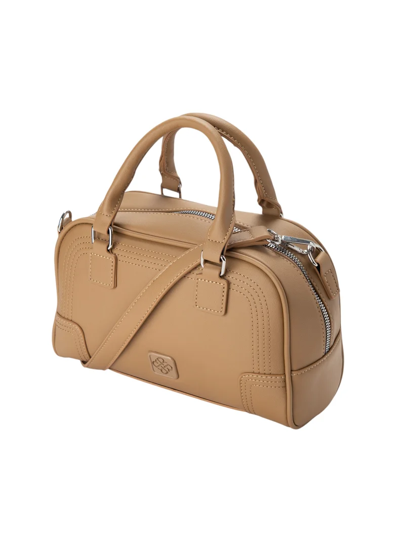 Bata Patterned Top Handle Bag Beige