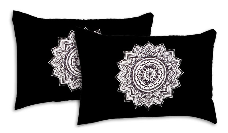 RHF 144 TC 100% Cotton King Size Double Bedsheet with 2 Pillow Covers - Soft, Breathable & Durable - Black - Image 2