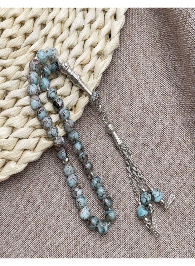 33 سبحة صلاة من اليشم الطبيعي تسبيح/ 8 مم - Image 1