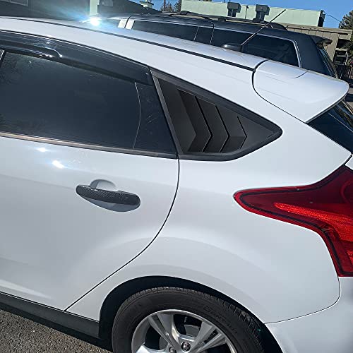 DLOVEG Rear Side Window Louvers Compatible for Ford Focus ST RS MK3 Hatchback Accesories 2012-2018 Air Vent Scoop Cover Louver (Matte Black) - Image 5