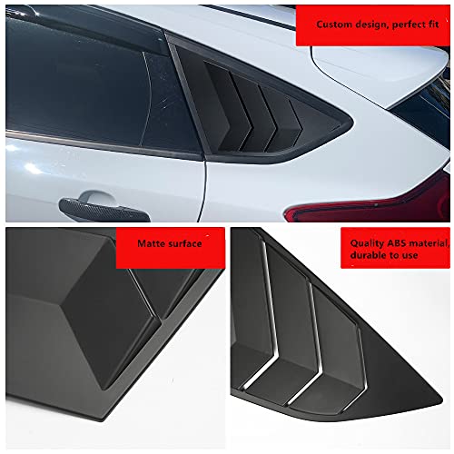 DLOVEG Rear Side Window Louvers Compatible for Ford Focus ST RS MK3 Hatchback Accesories 2012-2018 Air Vent Scoop Cover Louver (Matte Black) - Image 3