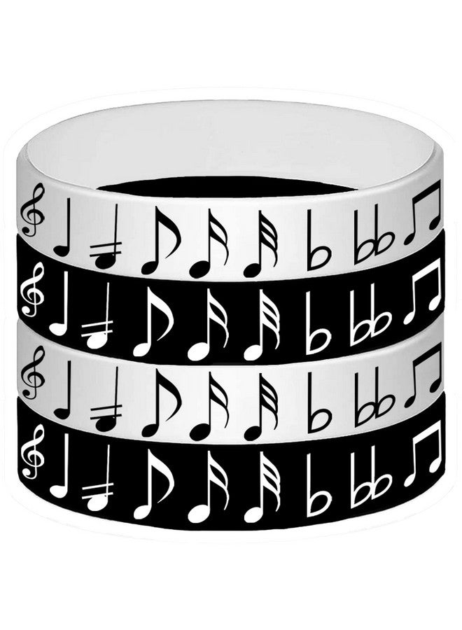 كوبا بلاي أساور مطاطية من CupaPlay مكونة من 48 قطعة على شكل نوتات بيانو وأساور سيليكون ولوازم حفلات - نوتات بيانو وديكورات حفلات موسيقية وأعياد ميلاد وحفلات استقبال المولود الجديد - Image 4