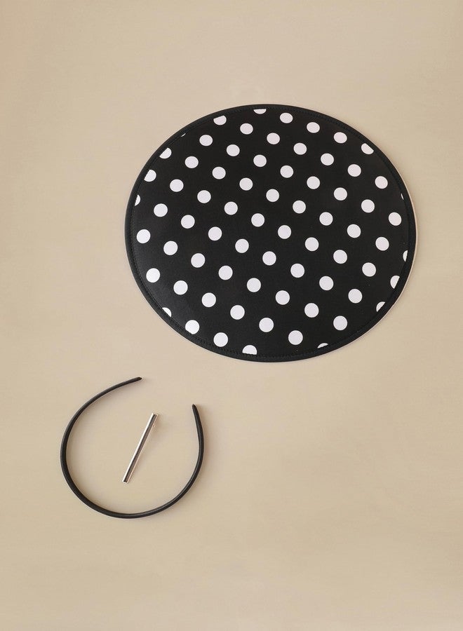 كوكو لاند قبعات كوكولاند النسائية الأنيقة - قبعة أنيقة لحفلات الشاي والكوكتيل، منقطة، مسطحة، بتصميم كلاسيكي، قبعة ديربي كنتاكي للحفلات، لون أسود - Image 3