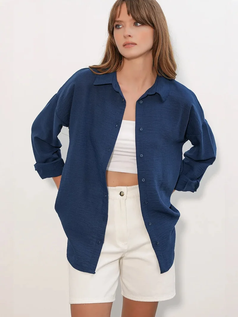 Big Dart BDART Embroidered Long Sleeve Shirt with Button Closure