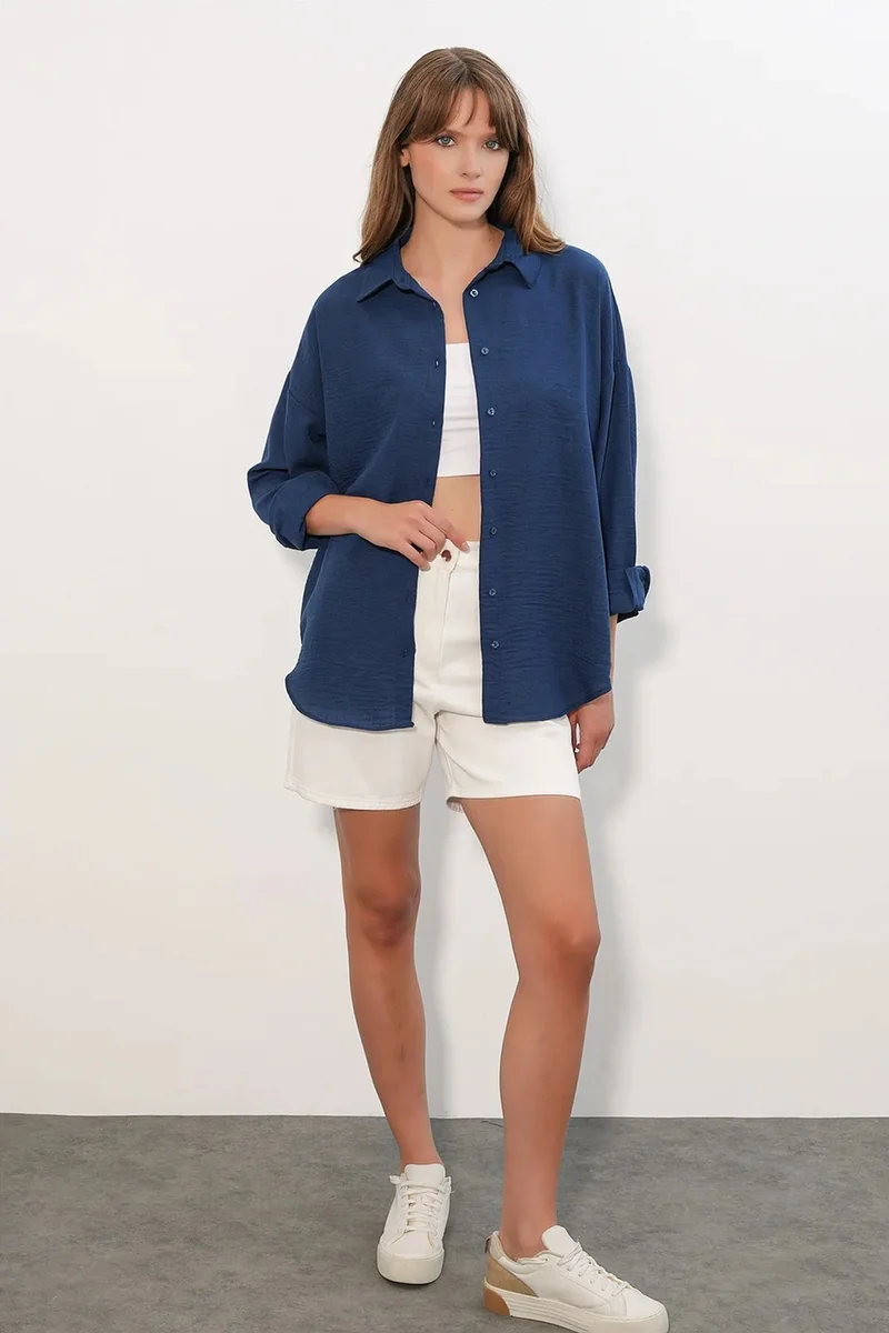 بيغ دارت BDART Embroidered Long Sleeve Shirt with Button Closure