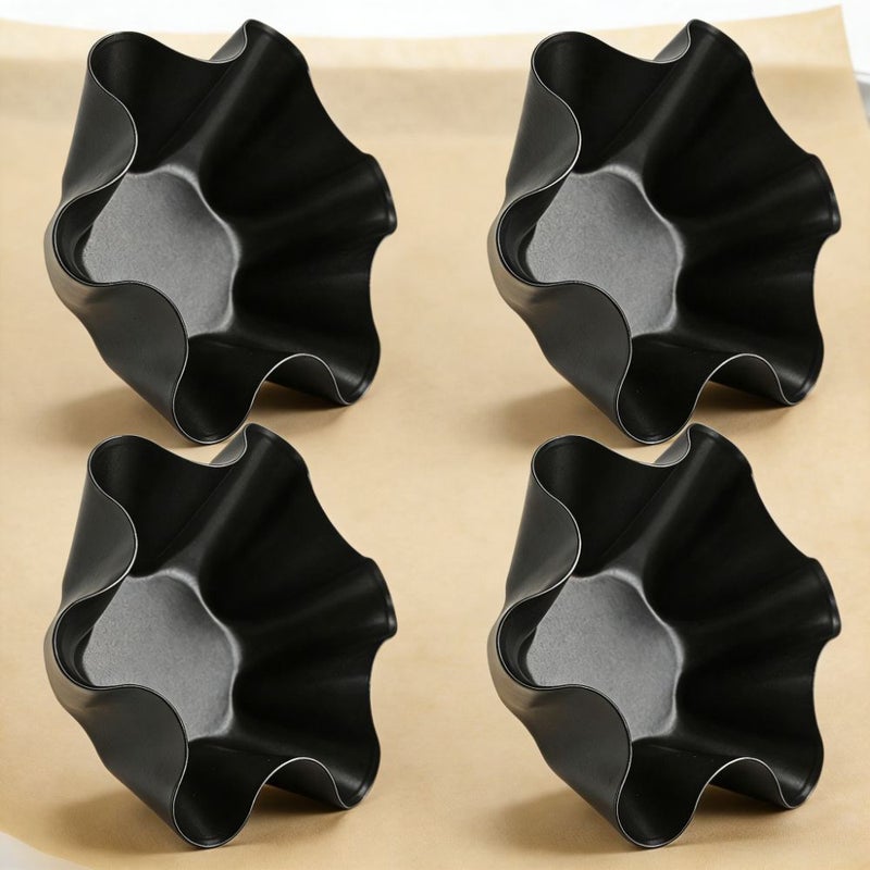 Non Stick Carbon Steel Tortilla Bowl Moulds 4 Pack for Baking Crispy Low Fat Taco Salads - Image 1