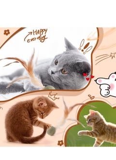 SYOSI 6 Pcs Interactive Feather Balls Toy for Cat，Catnip Feather Ball Compressed Natural Catnip Lollipop Natural Cat Kicker with Feathers for Cat Kitty  - Image 3