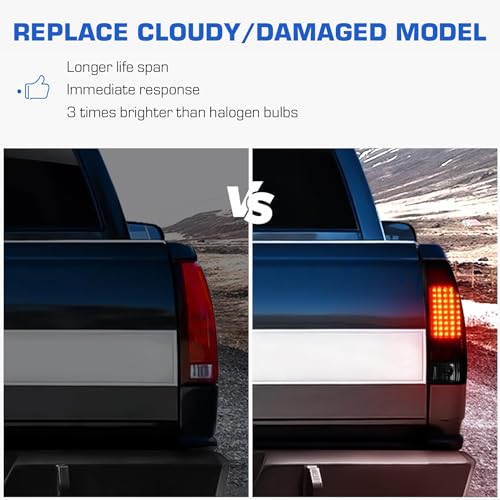 Gubebaili LED Tail Lights + 3rd Brake Light Fit for F250 F350 F450 F550 Super Duty 1999-2007 (Fits Styleside/Fleetside Models Only), Black Housing Smoke Lens - Image 5