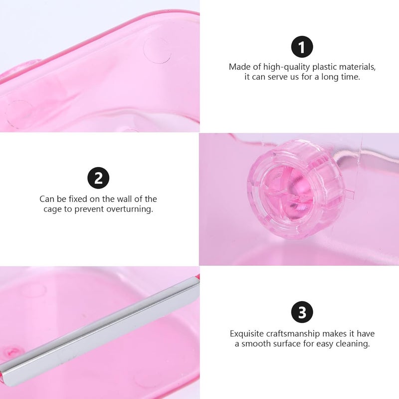 Adjustable Pink Small Animal Feeding Bowl for Rabbit Cage, Water and Food Dish Container, Sturdy Pet Cage Food Basin for Hamsters and Small Pets - Image 5