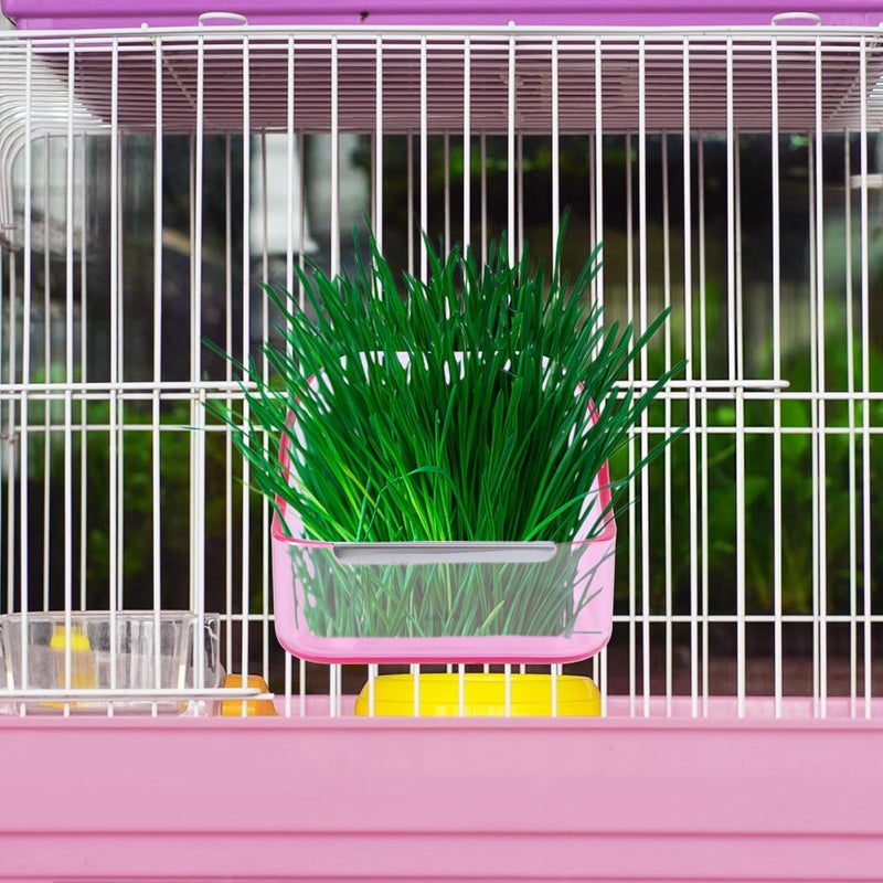 Adjustable Pink Small Animal Feeding Bowl for Rabbit Cage, Water and Food Dish Container, Sturdy Pet Cage Food Basin for Hamsters and Small Pets - Image 3