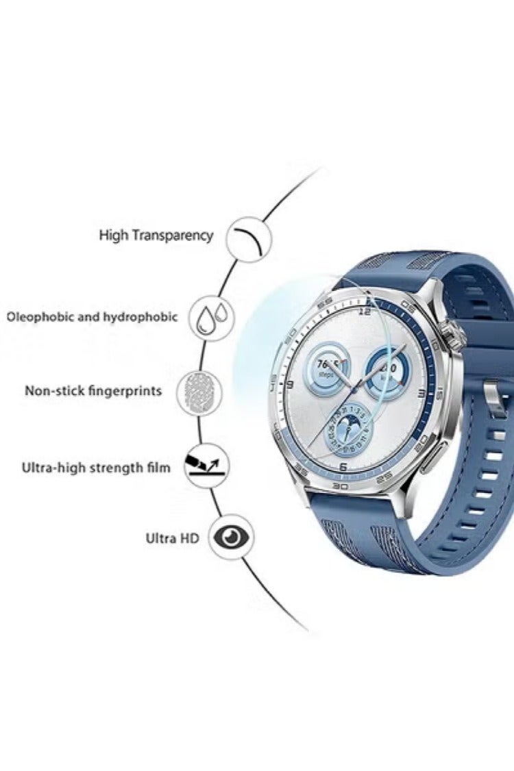 واقي شاشة لساعة هواوي GT5/GT5 برو مقاس 42 مم (عبوة من قطعتين)، مصنوع من زجاج مقسّى مع ملصقات محاذاة، مقاوم للخدش، عالي الدقة، رفيع للغاية، سهل التركيب، يوفر حماية كاملة لساعة 42 مم. - Image 3