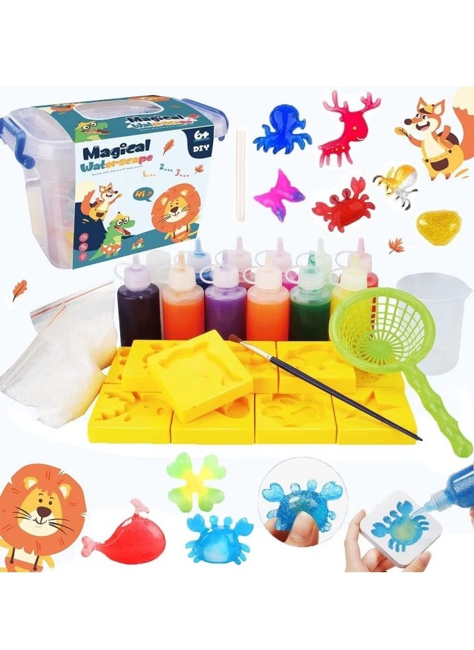 Magic Water Elf Beads Toy Set With Box DIY Maker Kit Jelly Sea Animal Creature Sensory Bin Set Toys For 3+Year Old Boys Girls Party Favors Goodie Bags Fillers Birthday Day Gifts And Prize  - Image 1