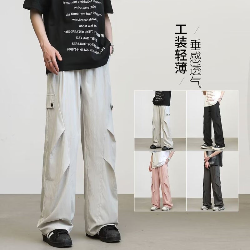American-Style Quick-Drying Casual Pants Men'S And Women'S Summer Fashion Functional Tooling Parachute Pants Loose Straight All-Match Trendy Pants - Image 2