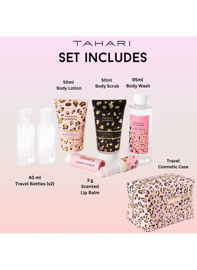 VOTUM Tahari Spa Gift Set For Women Vanilla Jasmine Spa Set Bath Kit For Women Gift Set Includes Body Lotion Body Wash Hand Cream Lotion Gift Set For Women Birthday Gifts For Women(Leopard)  - Image 2