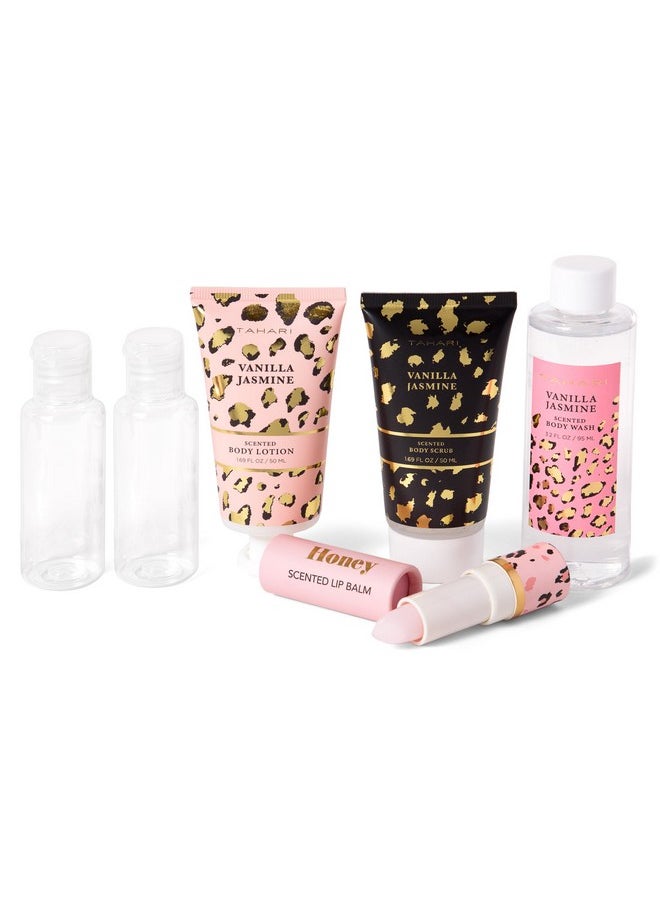 VOTUM Tahari Spa Gift Set For Women Vanilla Jasmine Spa Set Bath Kit For Women Gift Set Includes Body Lotion Body Wash Hand Cream Lotion Gift Set For Women Birthday Gifts For Women(Leopard)  - Image 3