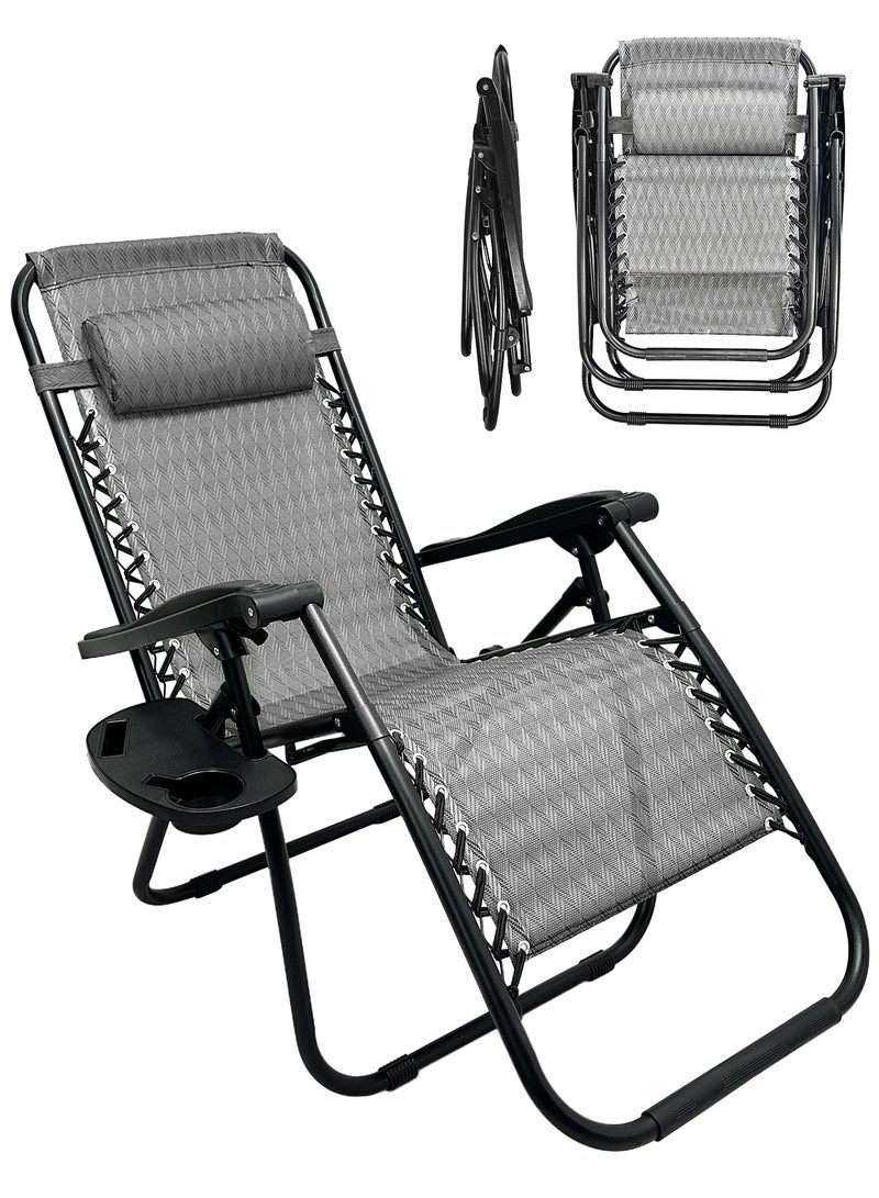 RENOVO Patio Chaise Lounges Chair gravity chair with adjustable backrest and footrest Sunlounger for Poolside Backyard and Beach - Image 1